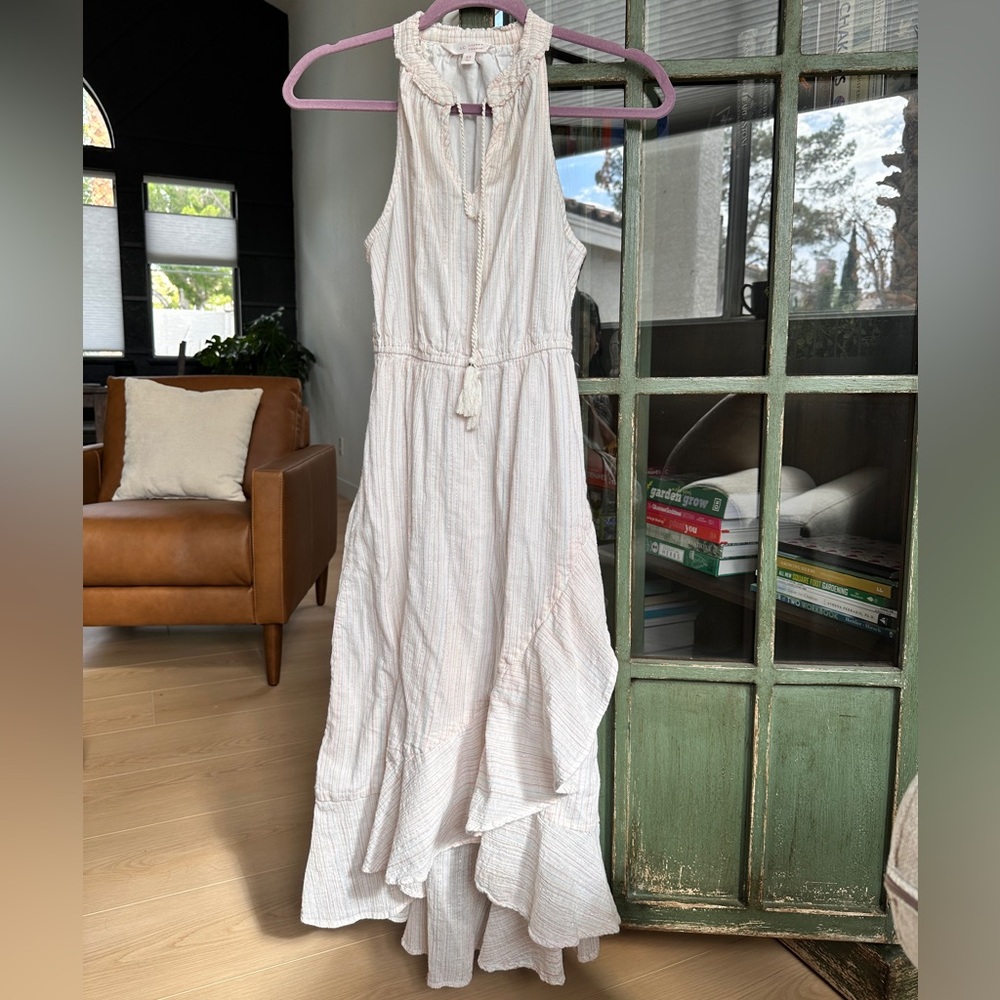 LC Lauren Conrad White Asymmetrical Sundress